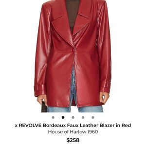House of Harlow 1960 Red Faux Leather Blazer + skirt set